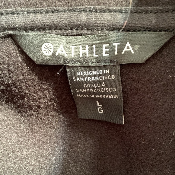 Athleta Cozy Sherpa Snap Sweatshirt Women’s Black Fleece Pullover NWT Size Large - Picture 8 of 12